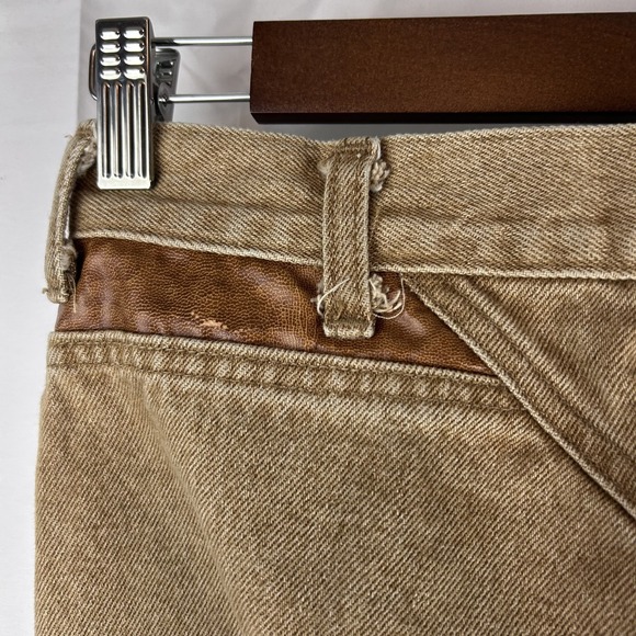 Vintage Roper Jeans‎ Mens 27x36 Brown Western Leather Trim High Rise Cowboy 90s - Picture 9 of 14